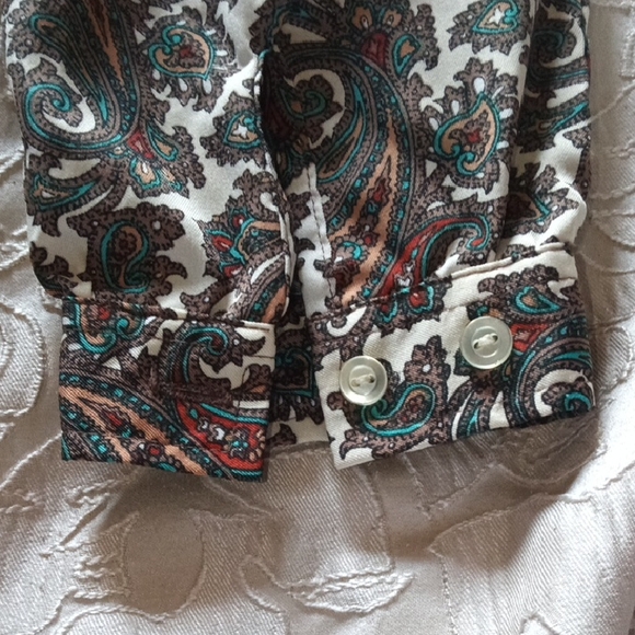 Vintage Paisley Print Montgomery Ward Women's Blouse - Picture 3 of 6
